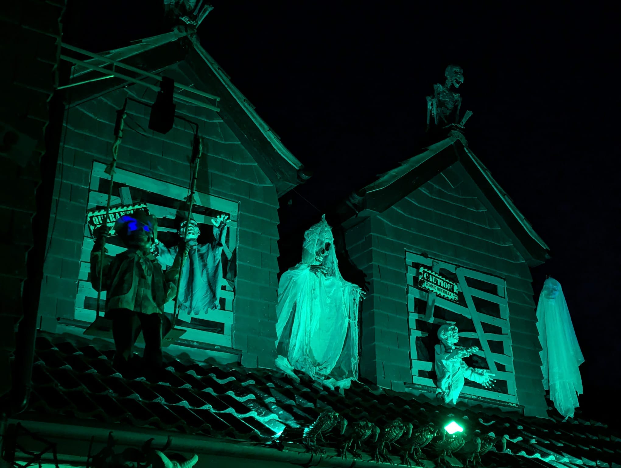 PlantationVille Halloween display at night